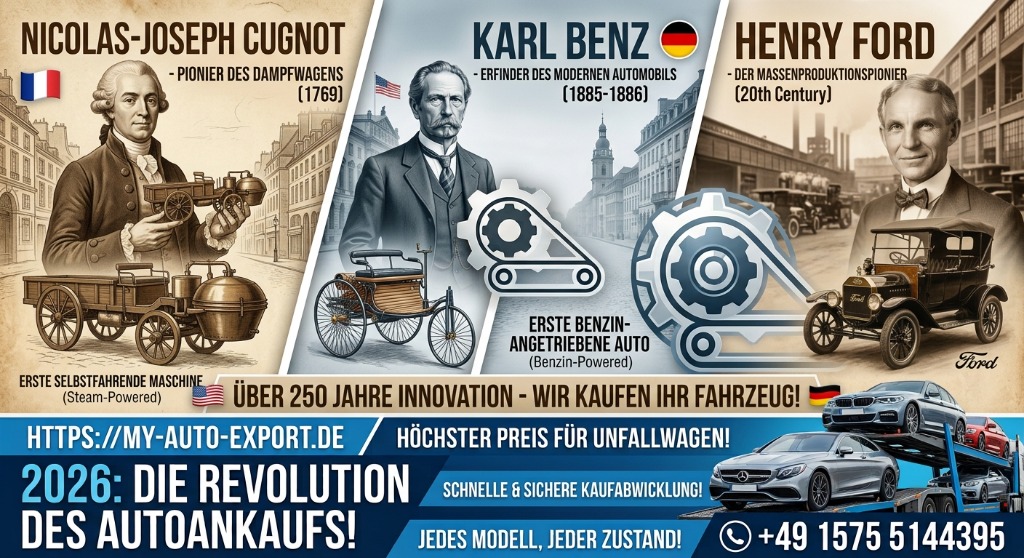 Geschichte des Automobils: Nicolas-Joseph Cugnot, Karl Benz, Henry Ford - Über 250 Jahre Innovation