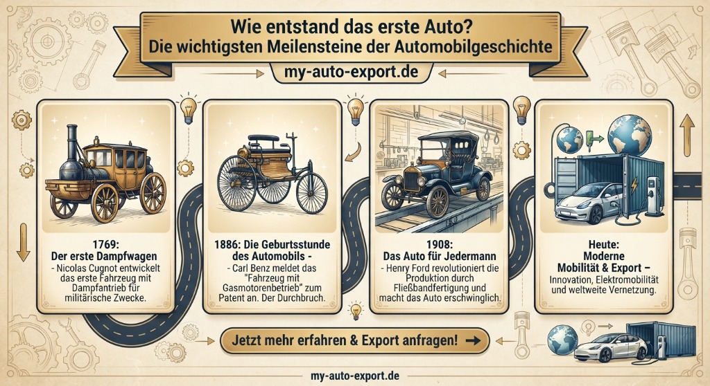 Meilensteine der Automobilgeschichte Zeitstrahl Karten
