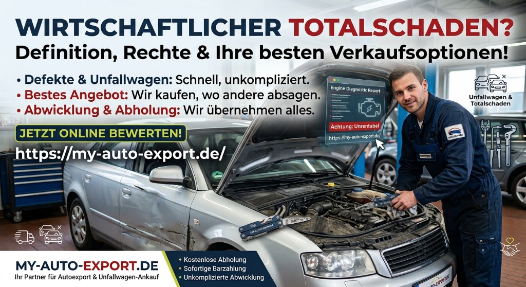 Wirtschaftlicher Totalschaden Definition Rechte und Verkaufsoptionen - My-Auto-Export.de